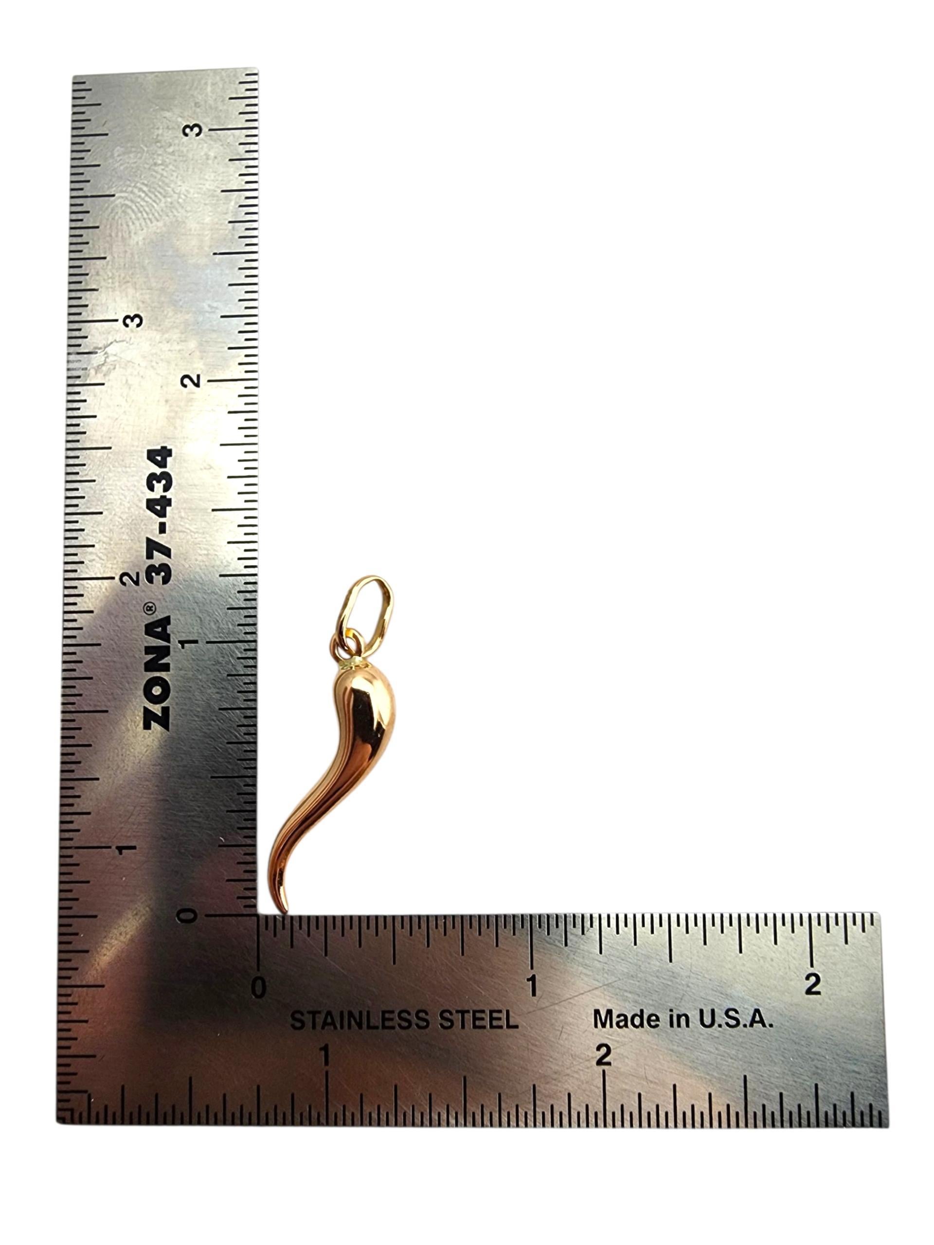 Ciondolo in oro giallo 18 carati Italian Horn #23930 in vendita 3