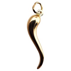 18 Karat Yellow Gold Italian Horn Pendant #23930