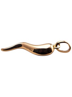 18 Karat Yellow Gold Italian Horn Pendant #24056