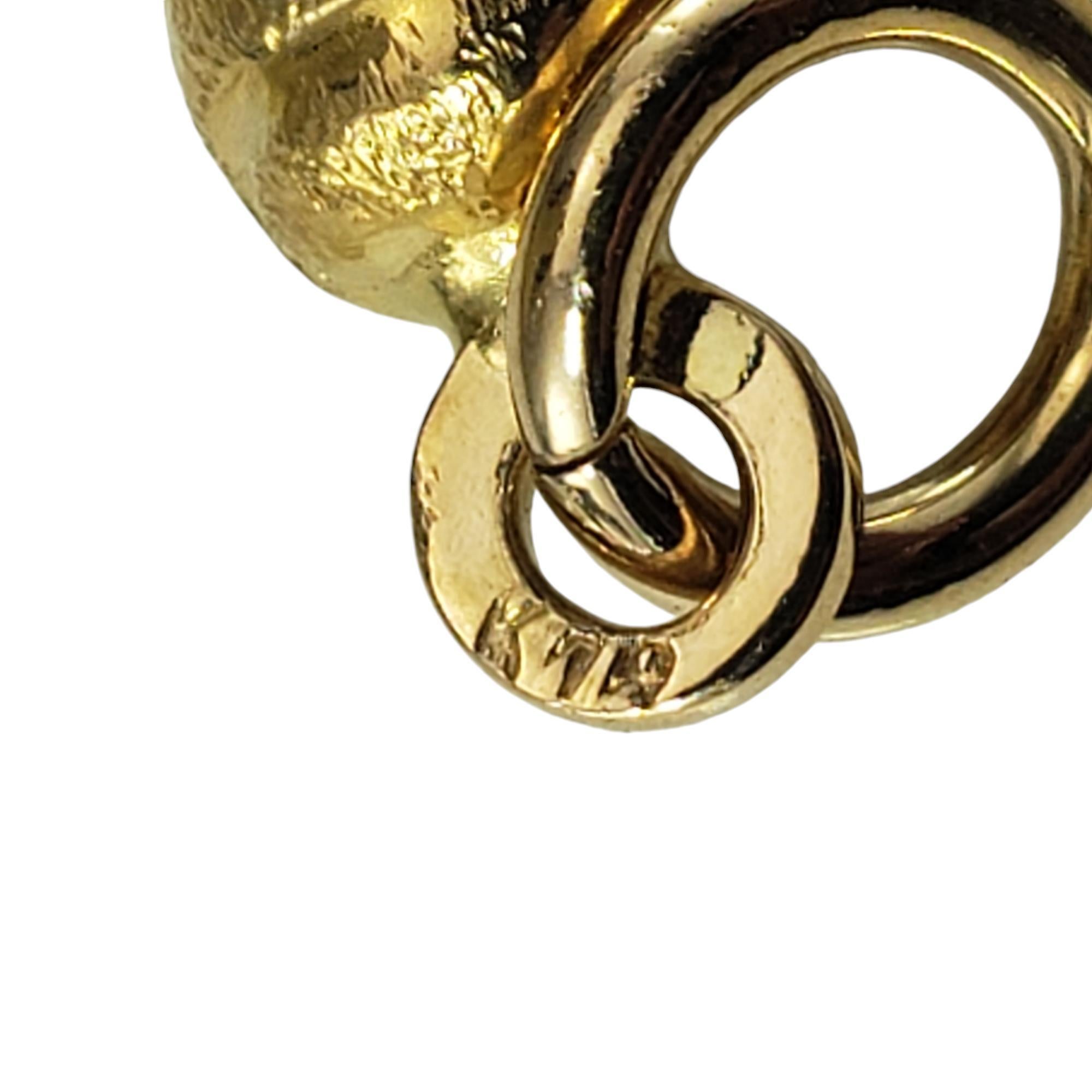 Women's or Men's 18 Karat Yellow Gold Italian Horn Pendant/Charm #19162
