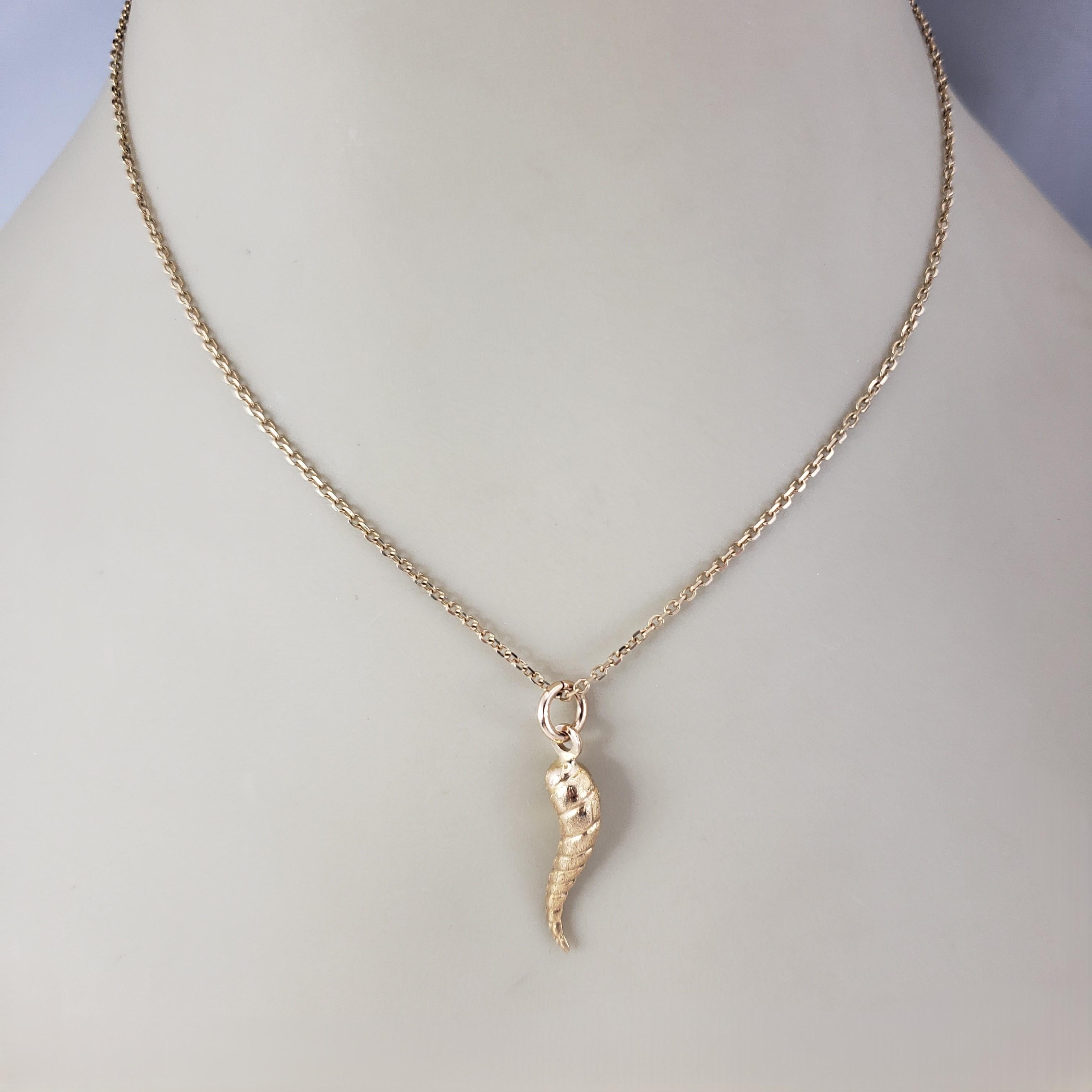 18 Karat Yellow Gold Italian Horn Pendant/Charm #19162 2