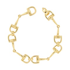 Bracelet à motif étrier en or jaune 18 carats de fabrication italienne « style GUCCI »