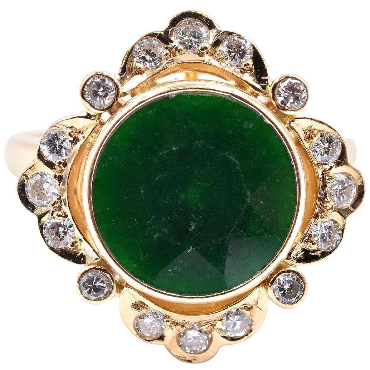 Jade Ring Set in 18 Karat Gold Settings For Sale at 1stDibs ring with