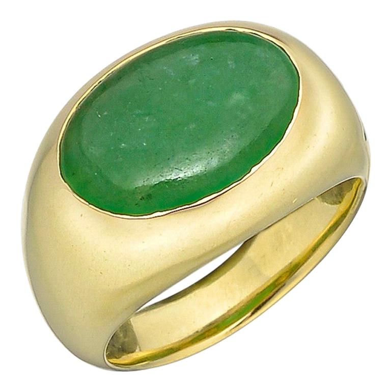 18 Karat Yellow Gold Jade EastWest Ring at 1stDibs jade west rings