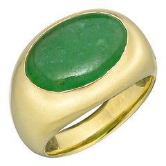 jade west rings 18 Karat Yellow Gold Jade East-West Ring