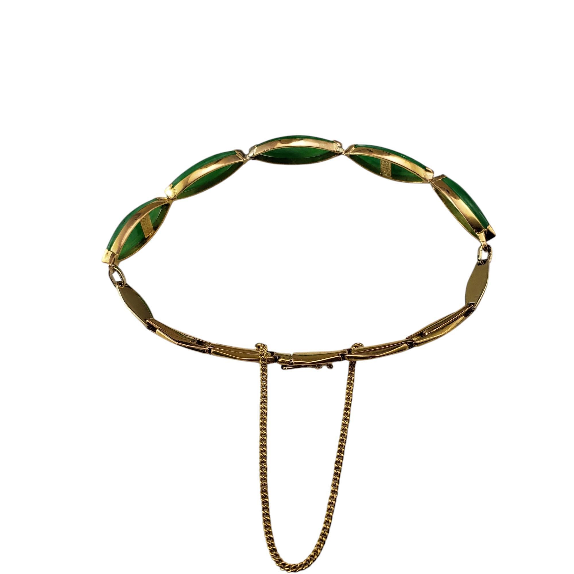 Oval Cut 18 Karat Yellow Gold Jadeite Link Bracelet JAGi Certified #20700