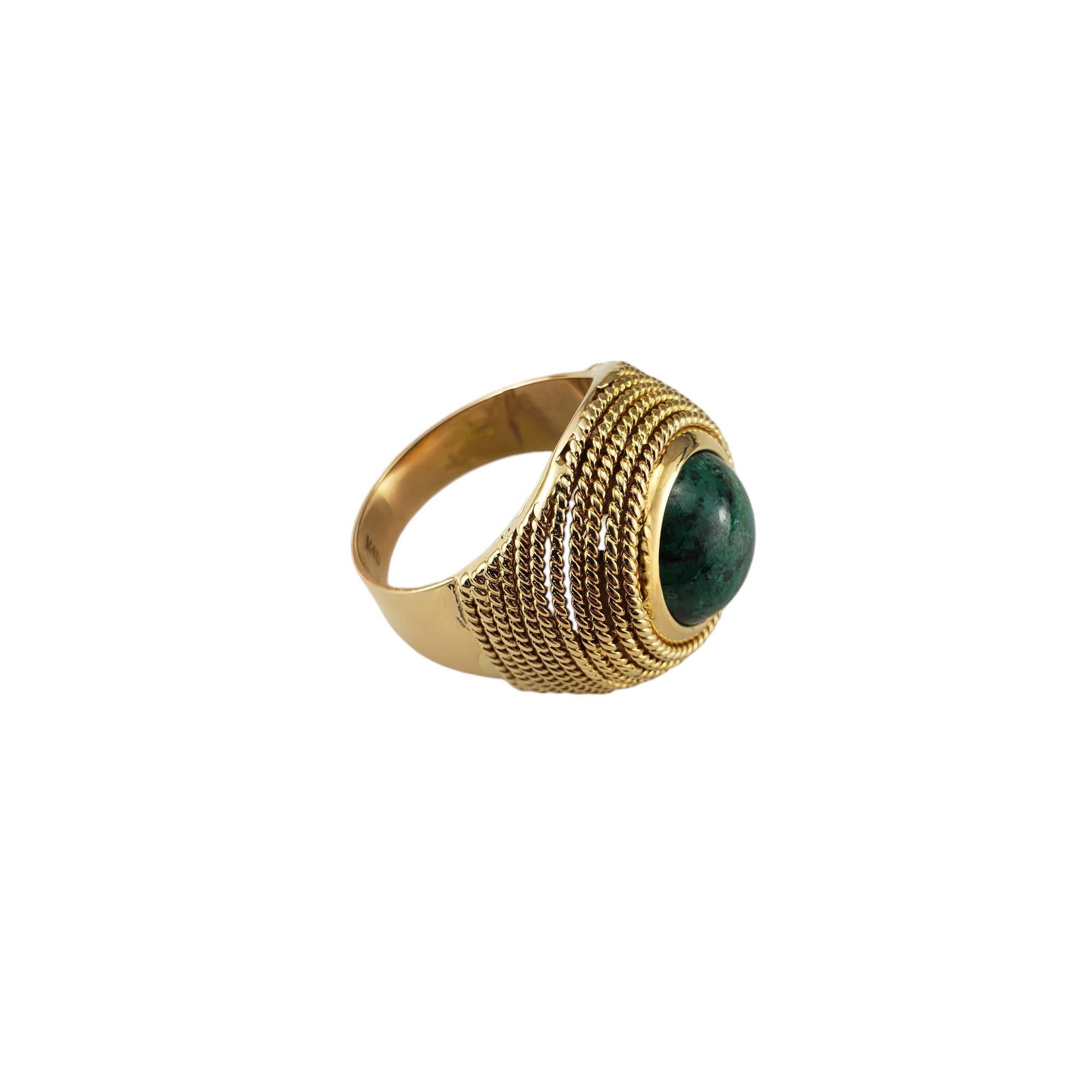Contemporary 18 Karat Yellow Gold Jasper Chalcedony Ring Size 9 #18520 For Sale