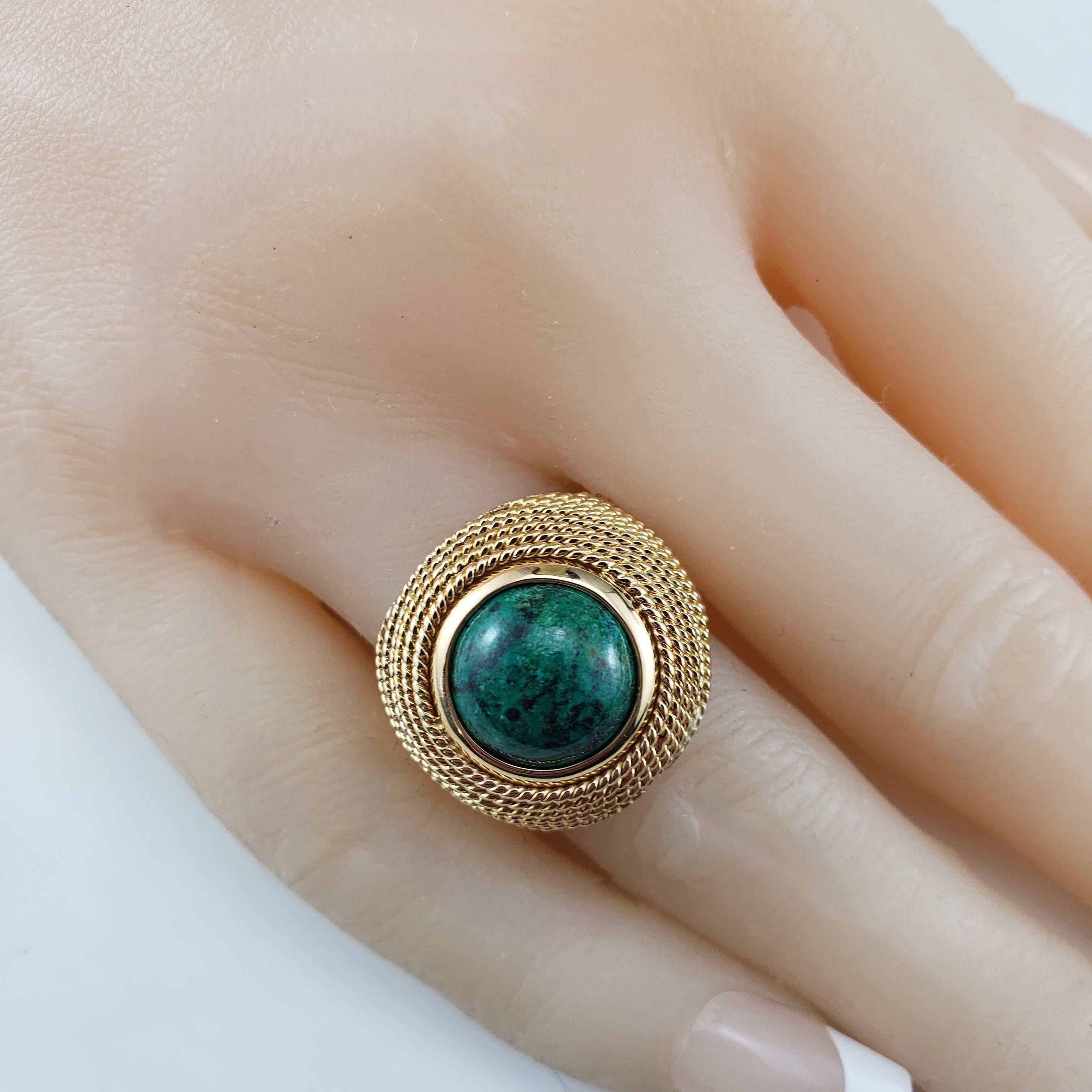 18 Karat Yellow Gold Jasper Chalcedony Ring Size 9 #18520 For Sale 2