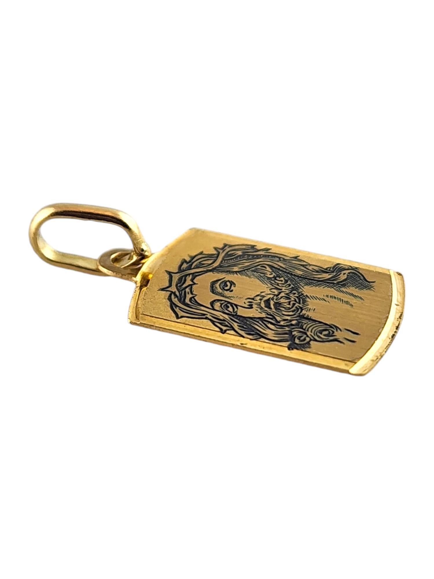 18 Karat Yellow Gold Jesus Christ Tag Pendant #18815 In Good Condition For Sale In Washington Depot, CT