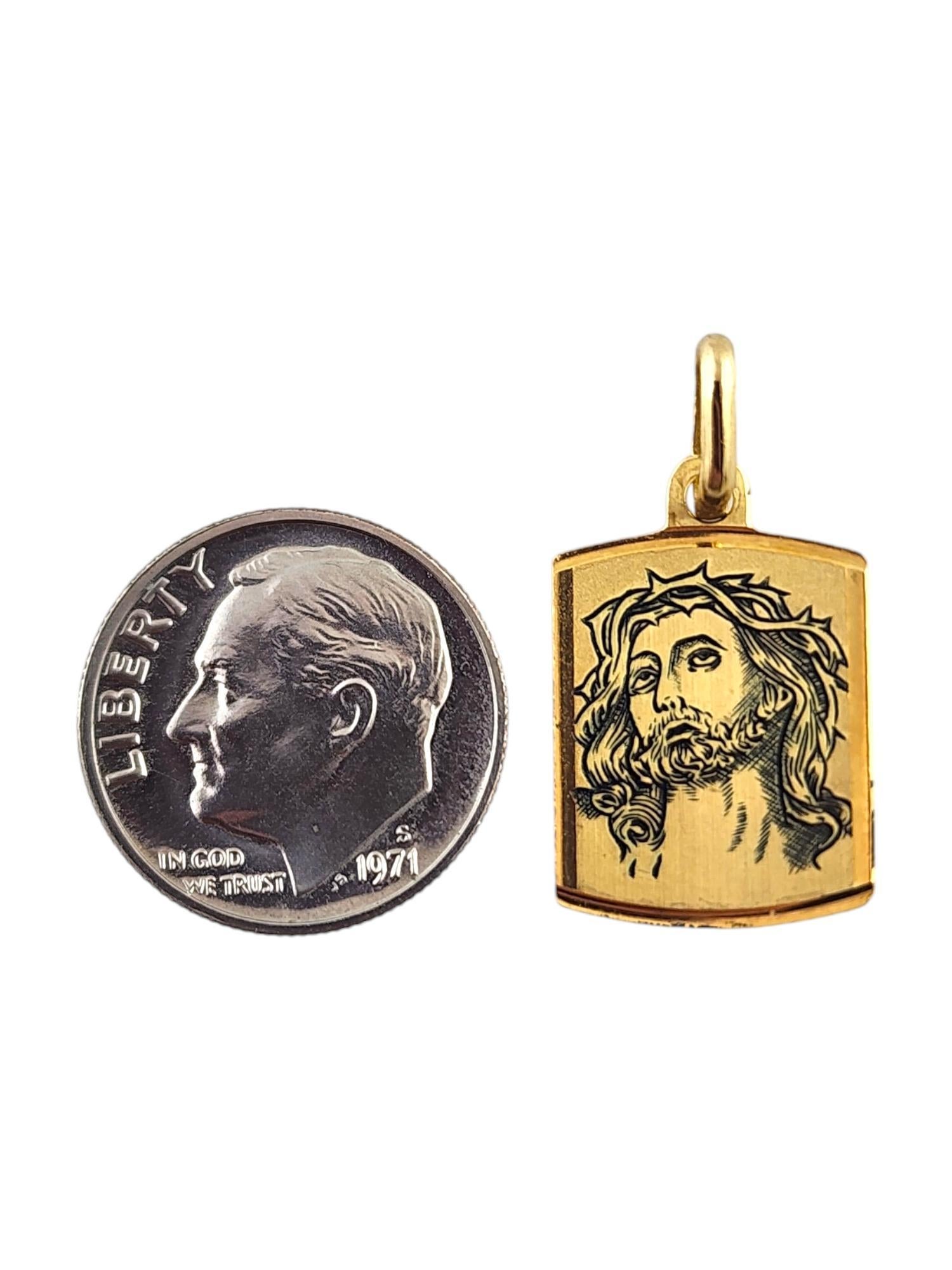 18 Karat Yellow Gold Jesus Christ Tag Pendant #18815 For Sale 1