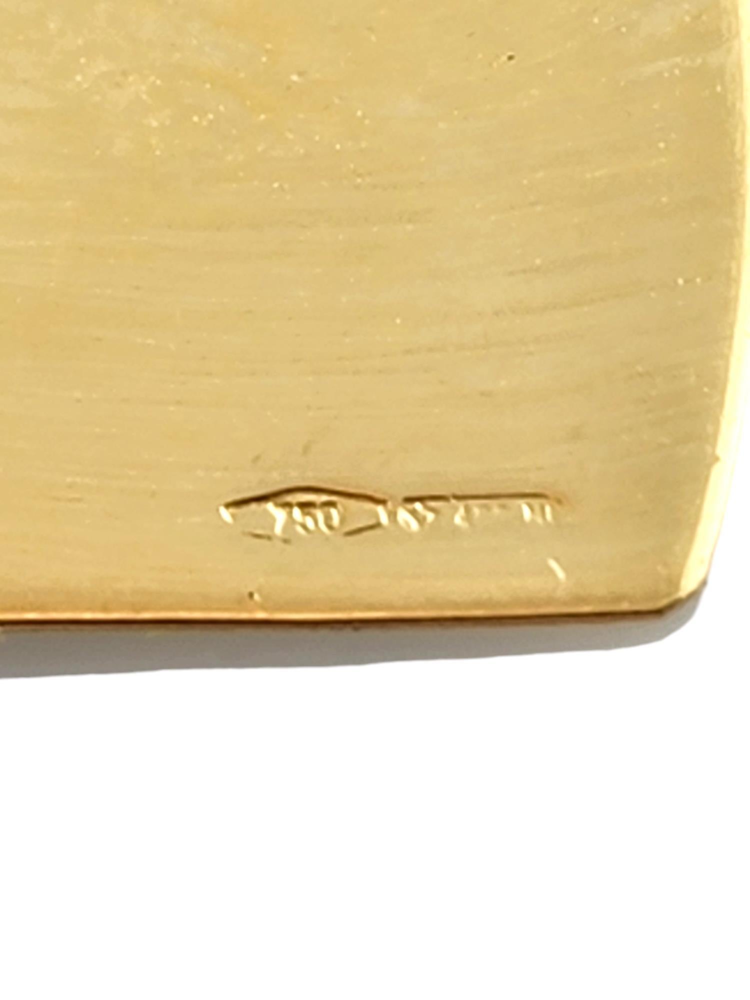 18 Karat Yellow Gold Jesus Christ Tag Pendant #18815 For Sale 2