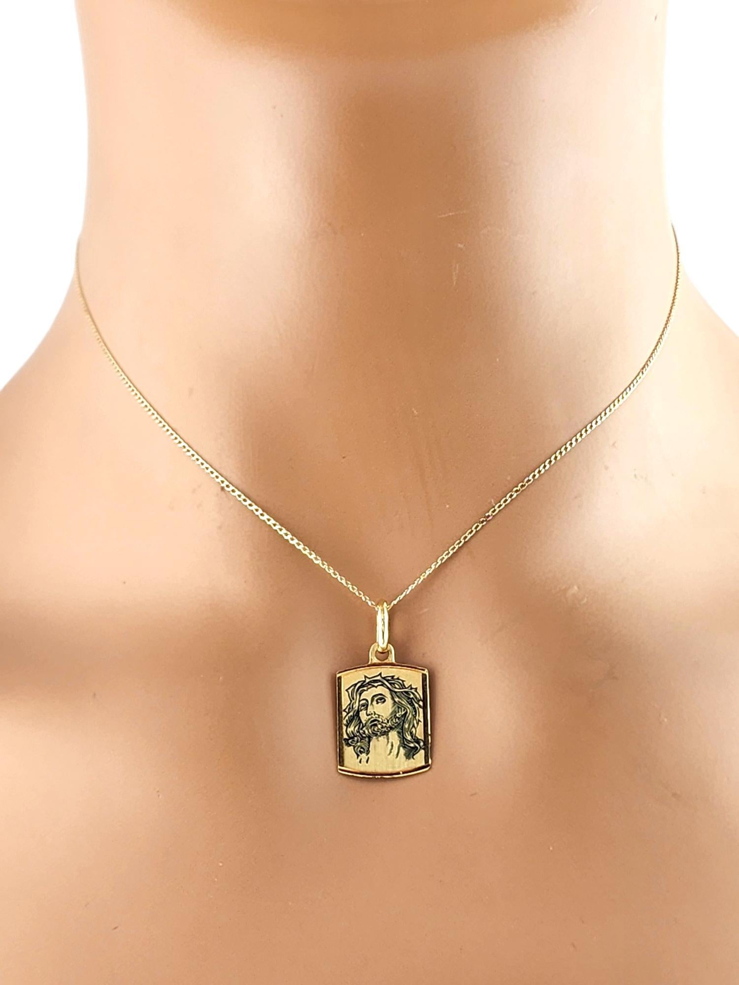 18 Karat Yellow Gold Jesus Christ Tag Pendant #18815 For Sale 3