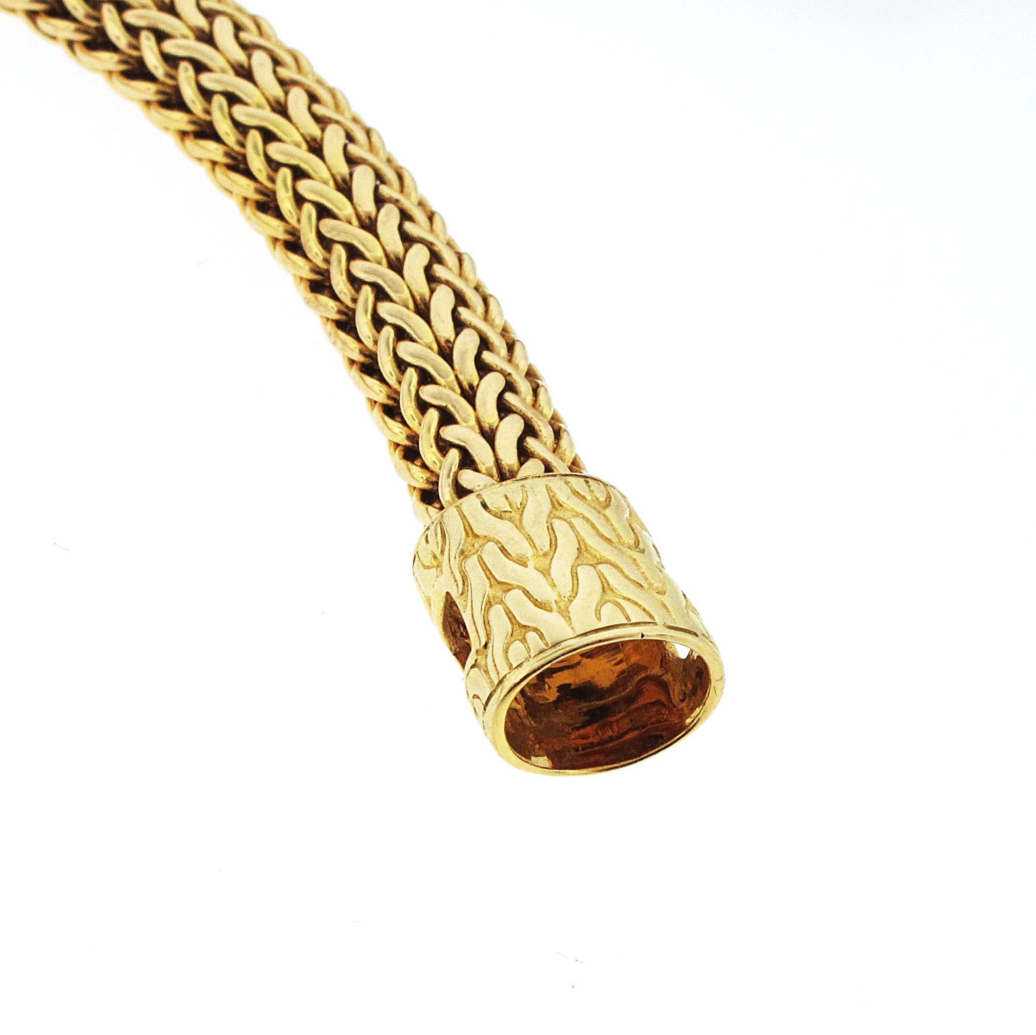 18 Karat Yellow Gold John Hardy Rope Bracelet Bangles, Super Flexible 1