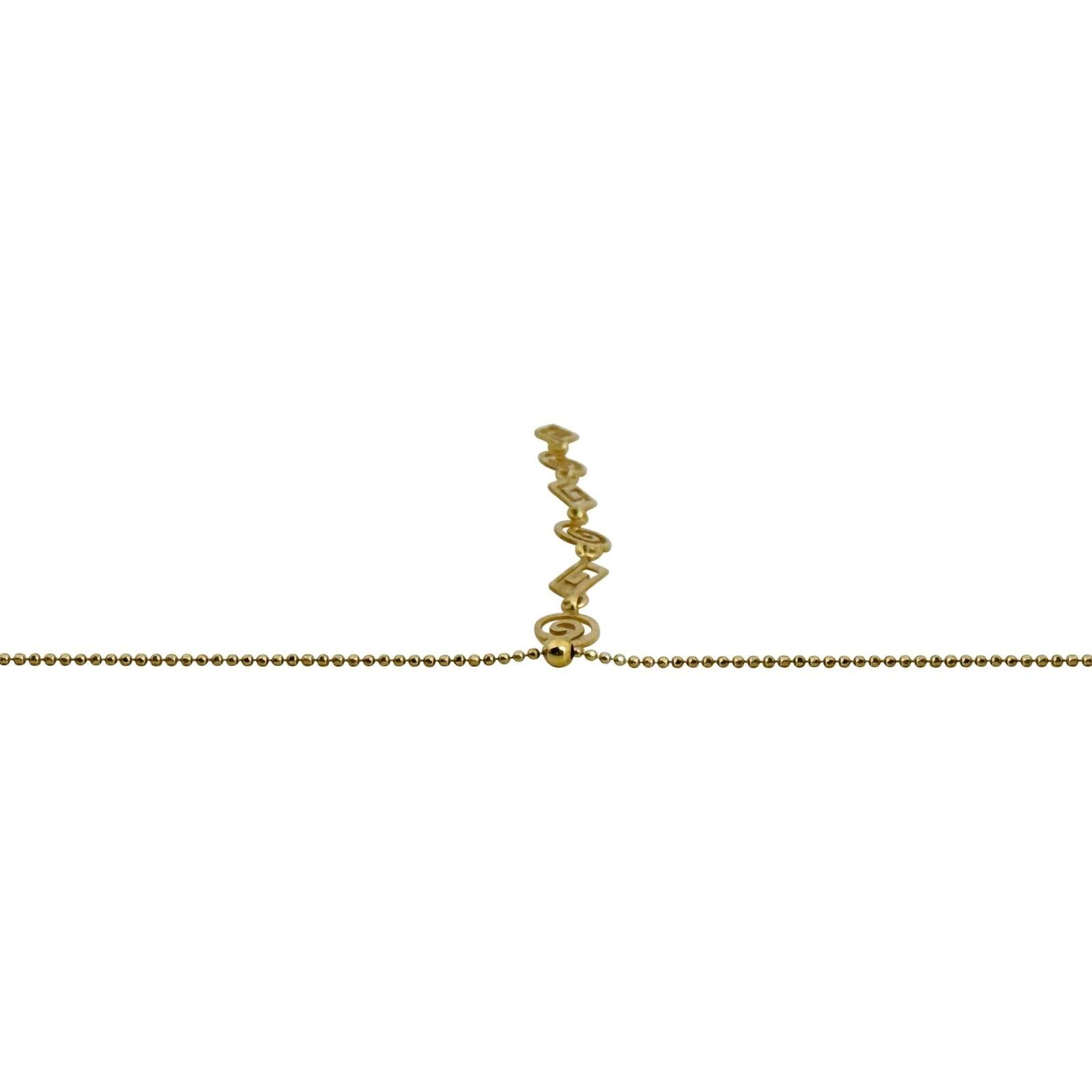 Women's 18 Karat Yellow Gold Ladies Ball Bead Link Pendant Drop Necklace Italy For Sale