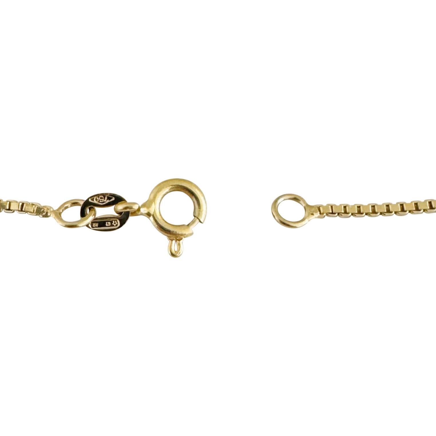 18 Karat Yellow Gold Ladies Box Link Ball Bead Station Bracelet Italy 1