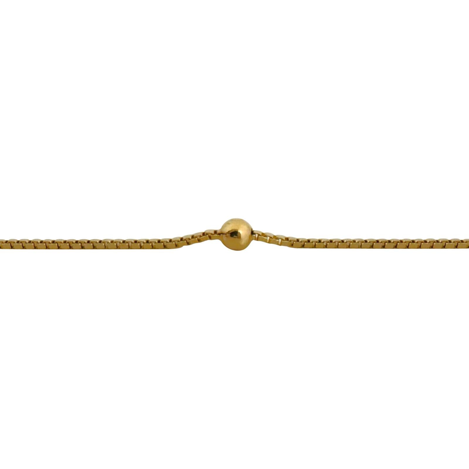 18 Karat Gelbgold Damen Box Gliederkugel Perlen Station Halskette Italien 1