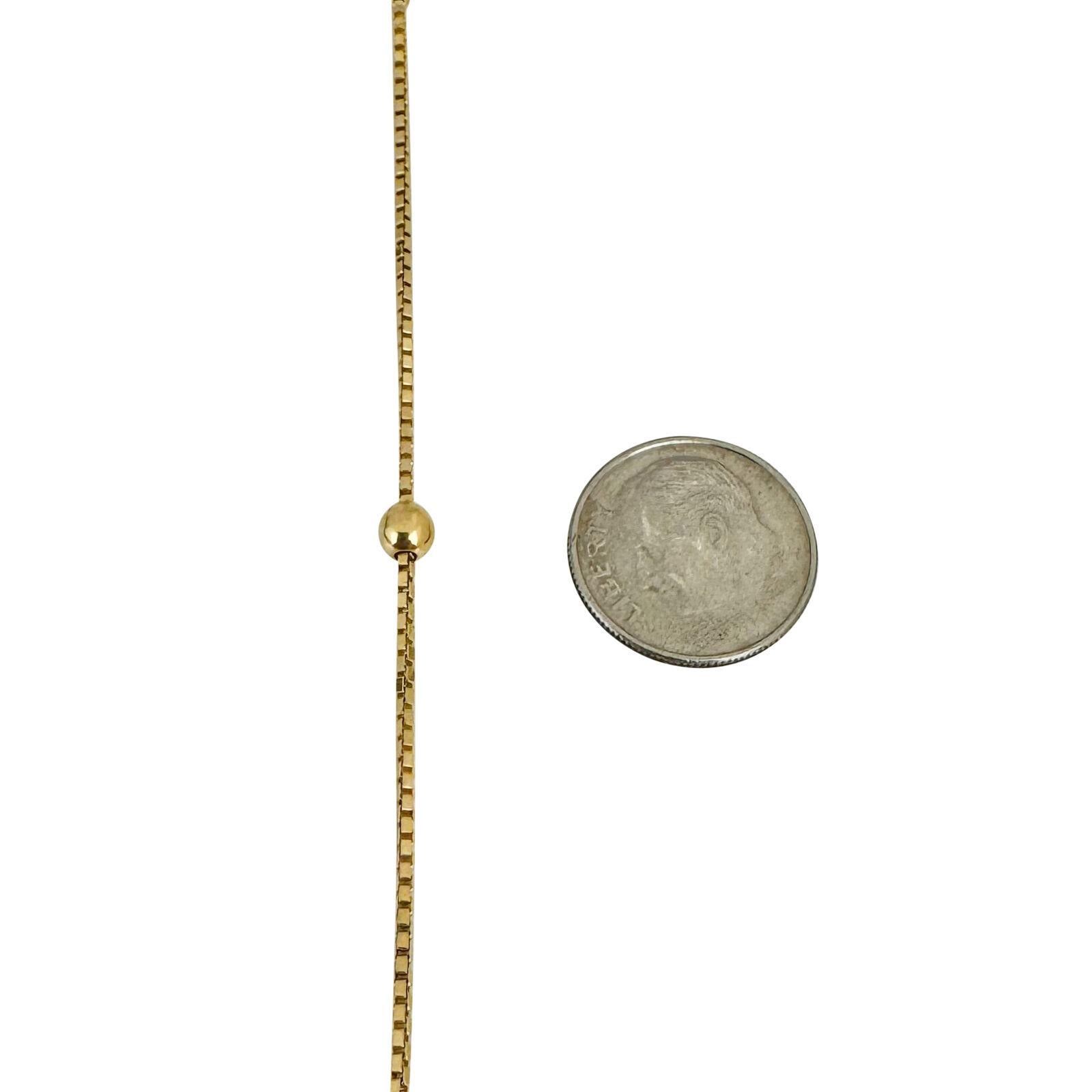 18 Karat Yellow Gold Ladies Box Link Ball Bead Station Necklace Italy  1