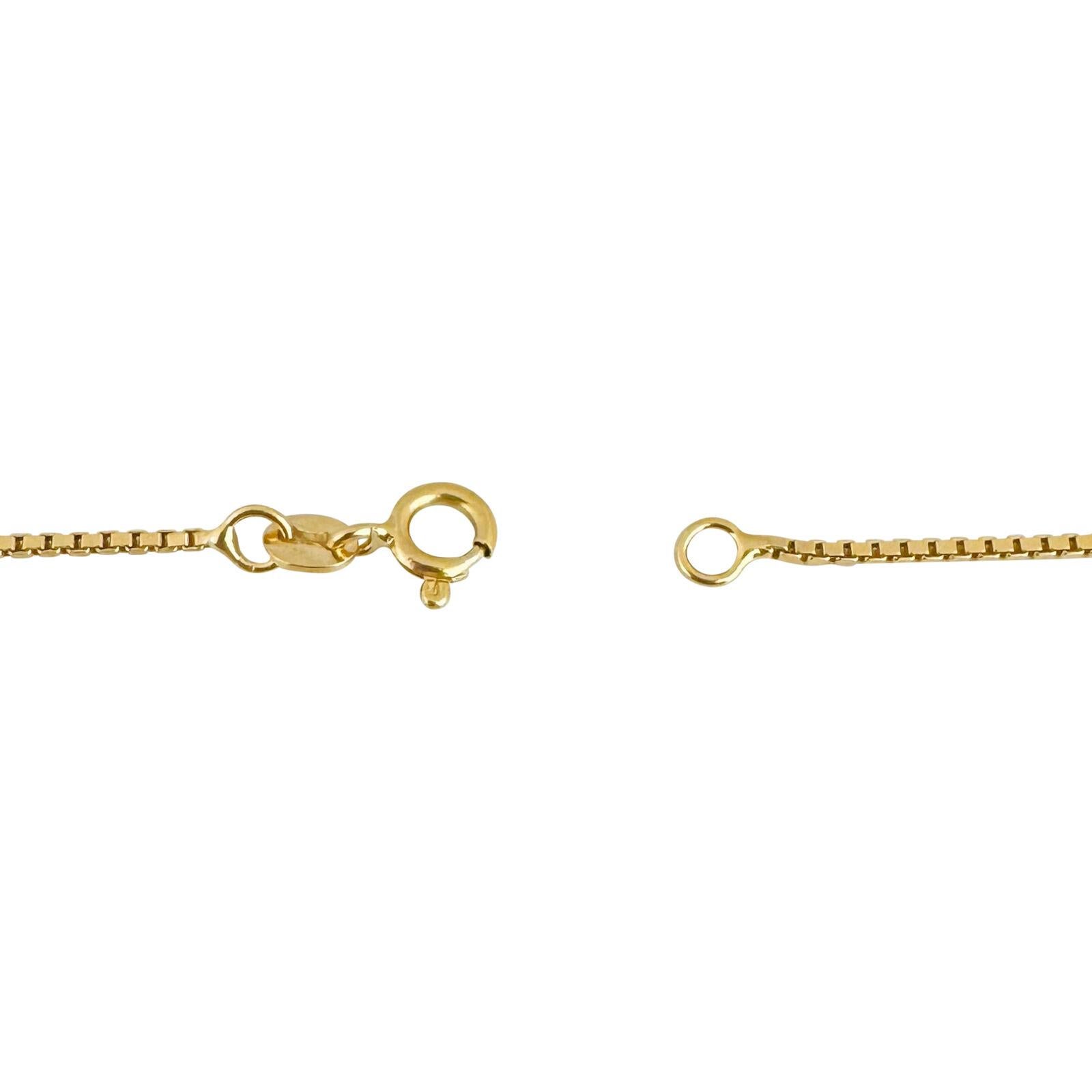 18 Karat Yellow Gold Ladies Box Link Ball Bead Station Necklace Italy  2