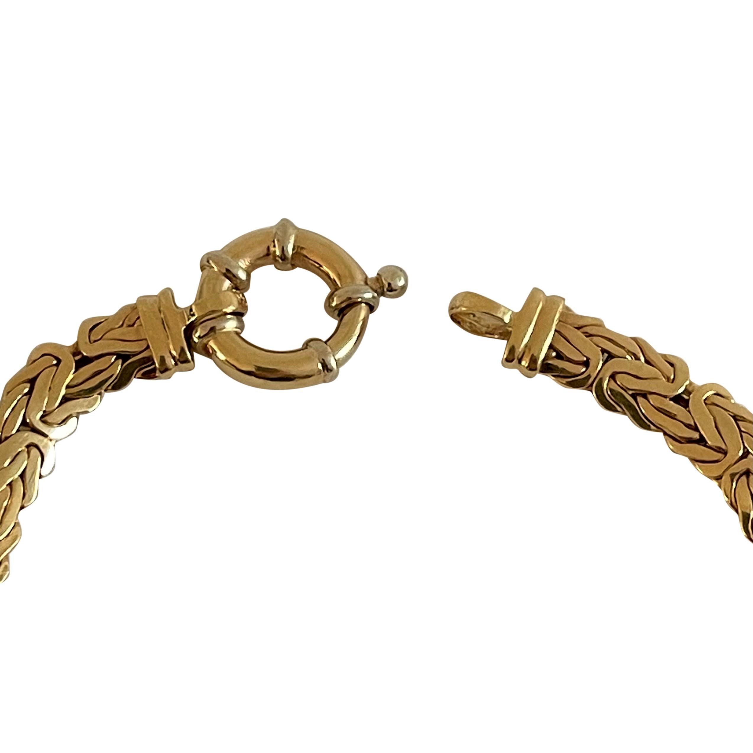 18 Karat Yellow Gold Ladies Byzantine Link Bracelet 1