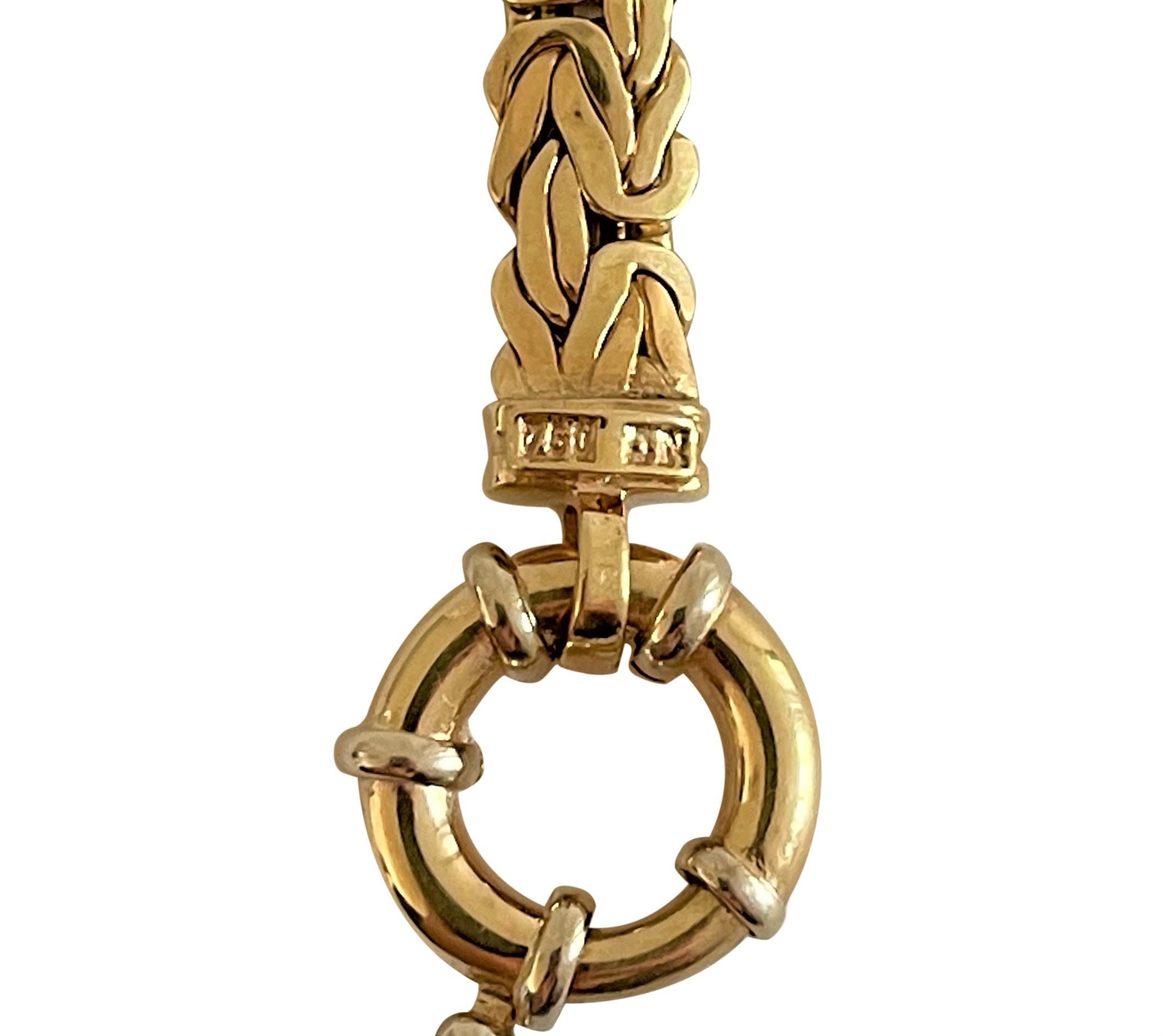18 Karat Yellow Gold Ladies Byzantine Link Bracelet 2