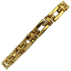 18 Karat Yellow Gold Ladies Fancy Bar Link Chain Bracelet