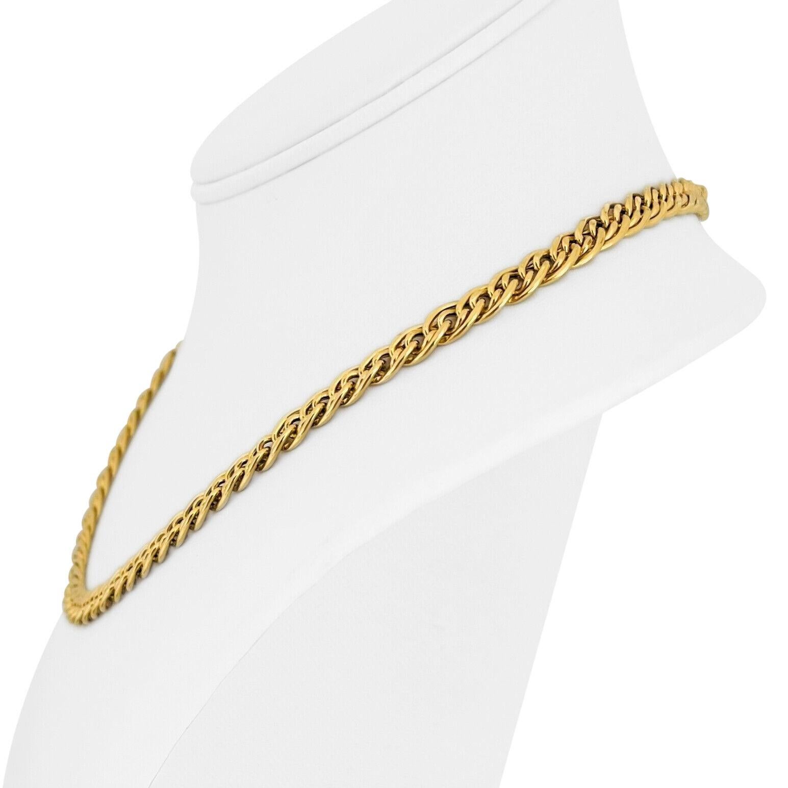 18k Yellow Gold 22.1g Ladies 6.5mm Fancy Curb Link Chain Necklace Italy 18