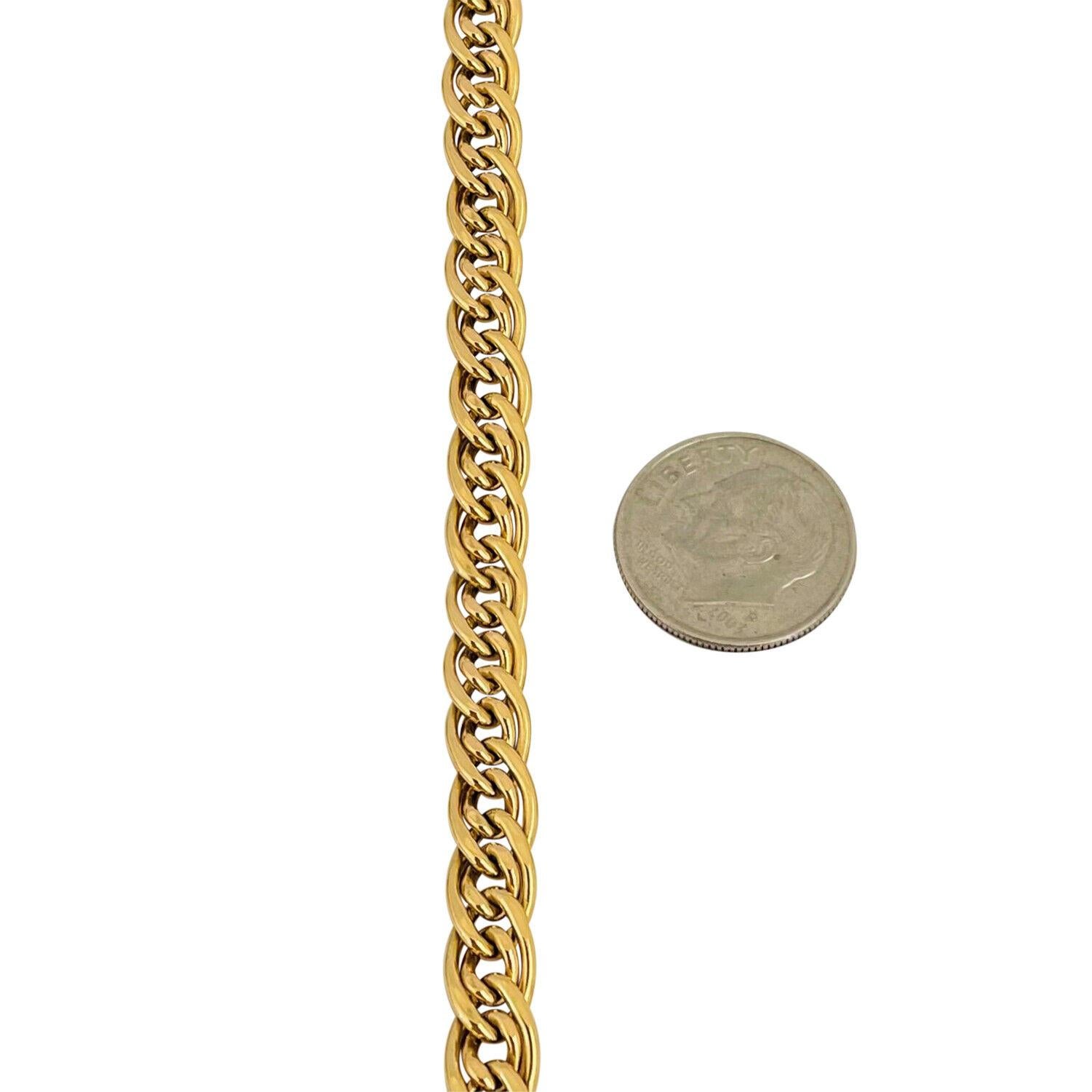Women's 18 Karat Yellow Gold Ladies Fancy Curb Link Chain Necklace Italy