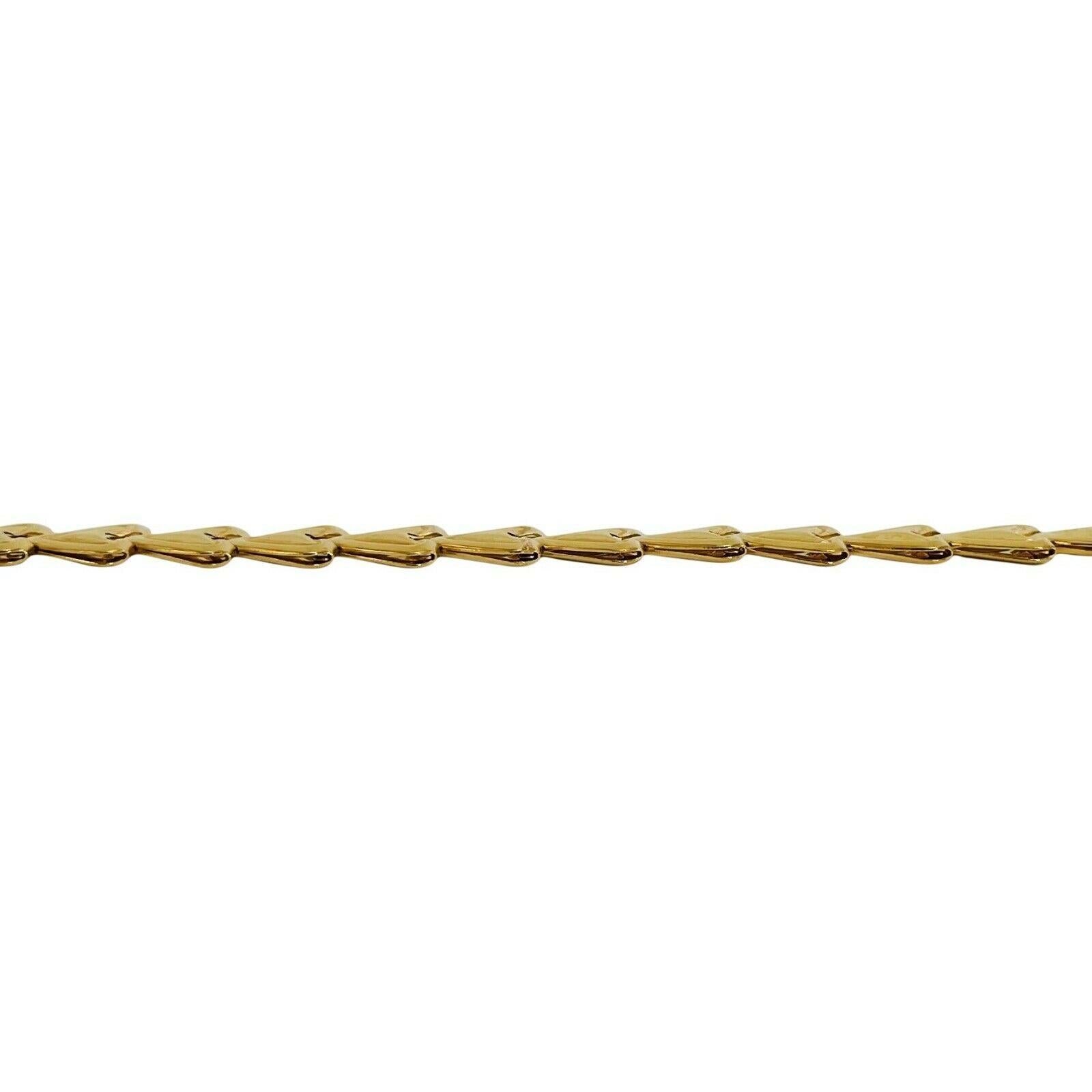 18 Karat Yellow Gold Ladies Fancy Heart Link Necklace Italy 1