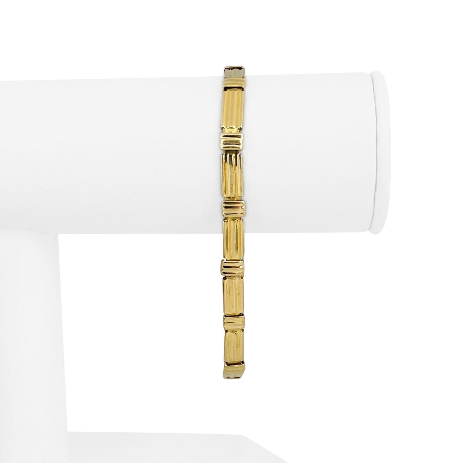 18k Gelbgold 18,9g Damen 5mm Fancy Link Armband Italien 7,75