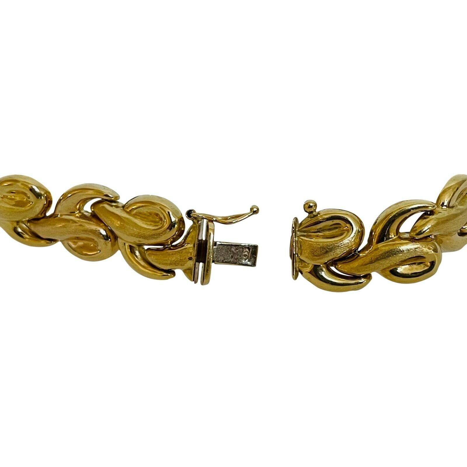 18 Karat Yellow Gold Ladies Fancy Link Bracelet Italy 1