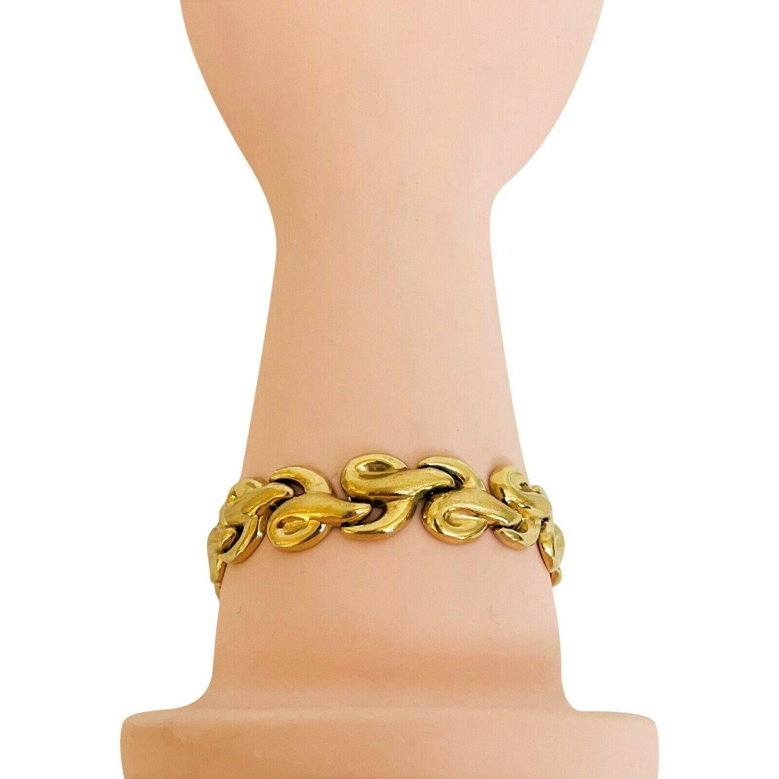 18 Karat Yellow Gold Ladies Fancy Link Bracelet Italy 3