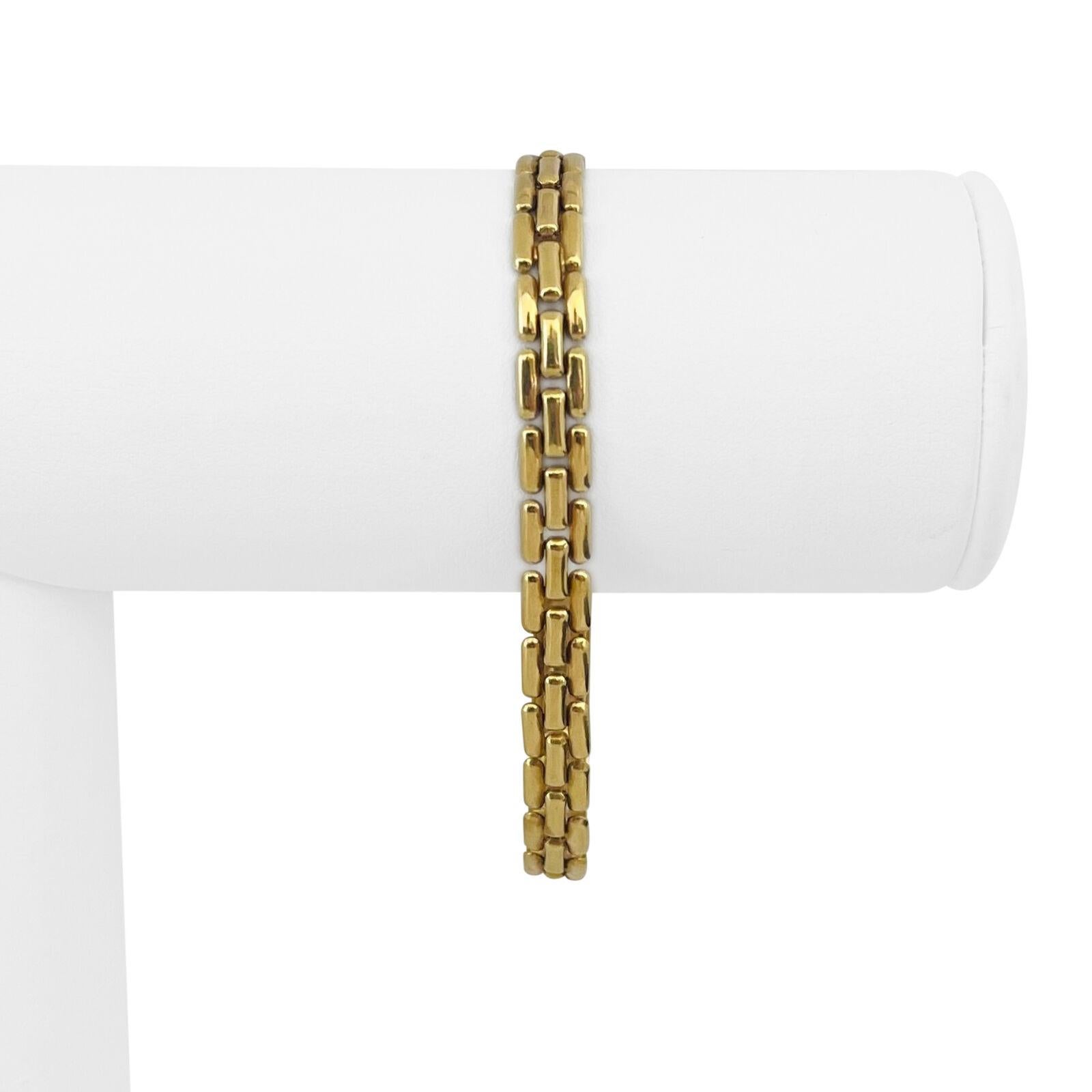 18k Gelbgold 11,8g Damen 6mm Fancy Panther Link Armband Italien 7,25