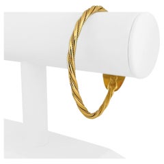 18 Karat Yellow Gold Ladies FlexTwisted Cuff Bangle Bracelet