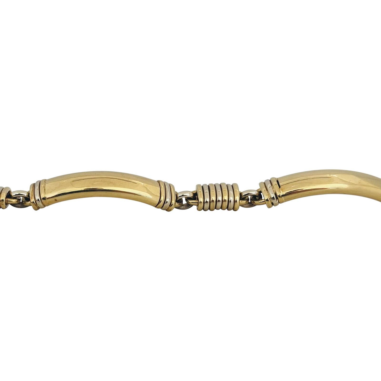 18 Karat Yellow Gold Ladies Heavy Fancy Bar Link Bracelet, Italy In Good Condition In Guilford, CT