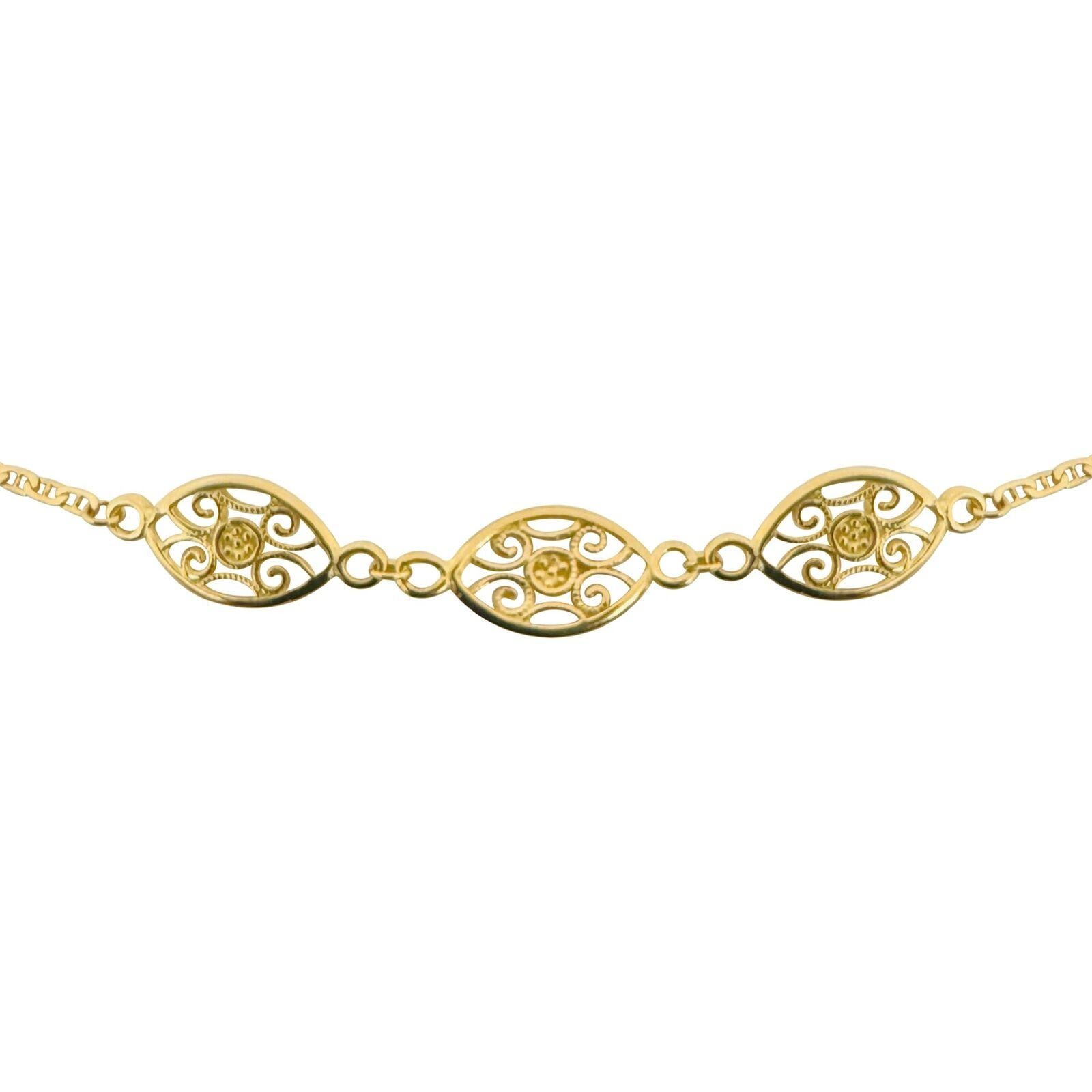 18 Karat Gelbgold Damen lange filigrane Gliederhalskette Italien im Zustand „Gut“ in Guilford, CT