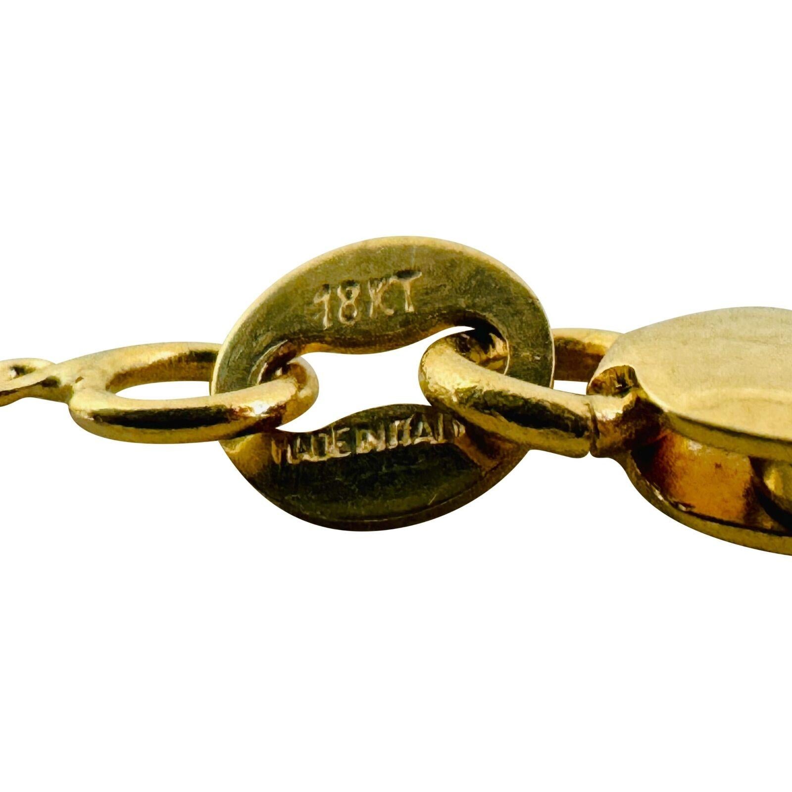 18 Karat Gelbgold Damen lange filigrane Gliederhalskette Italien 4