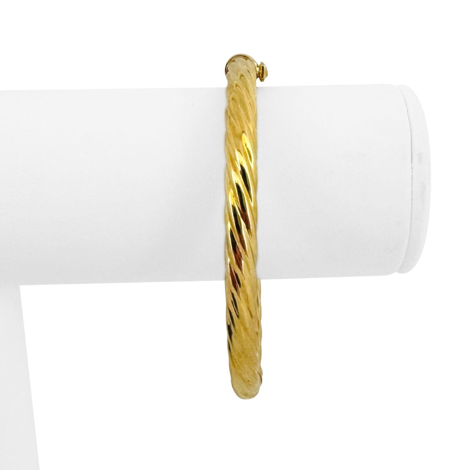 18k Gelbgold 8,5g Damen Milor 5,5 mm Twisted Spirale Armreif Italien 7