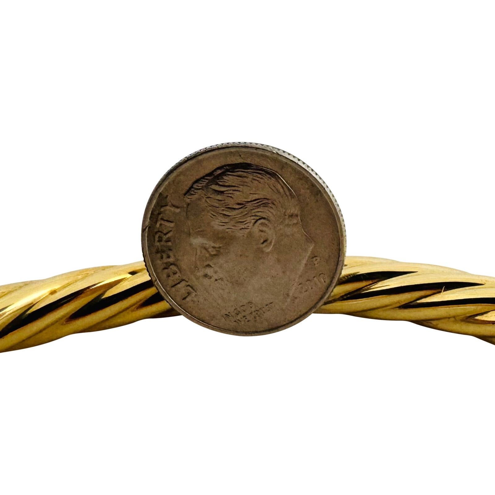 18 Karat Gelbgold Damen Matrosen-Armreif mit gedrehtem Spiral, Italien 1