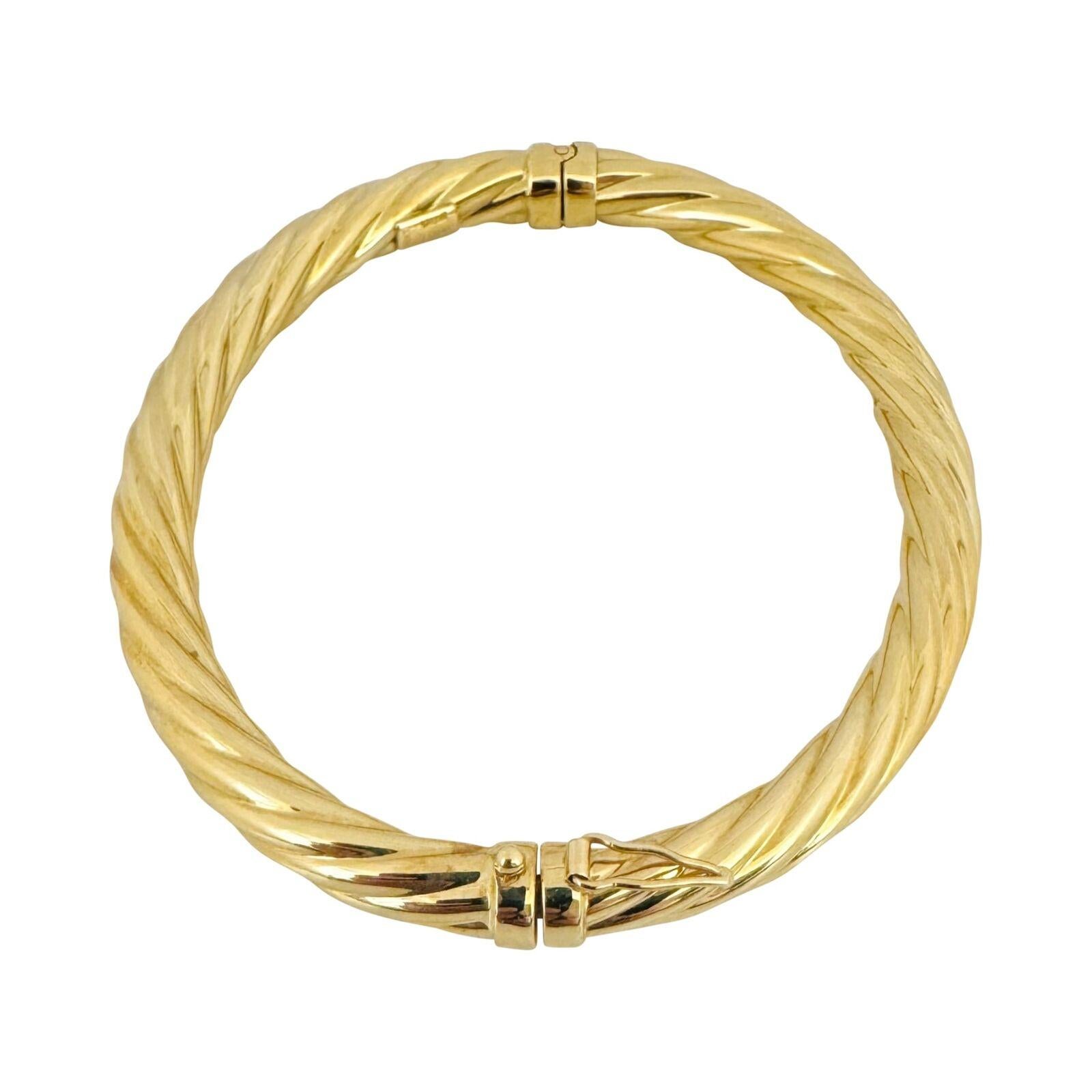18 Karat Gelbgold Damen Matrosen-Armreif mit gedrehtem Spiral, Italien 2