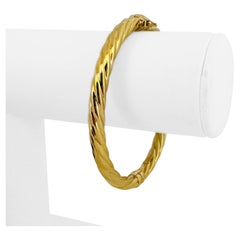 18 Karat Gelbgold Damen Matrosen-Armreif mit gedrehtem Spiral, Italien