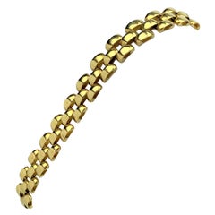 18 Karat Yellow Gold Ladies Panther Link Chain Bracelet