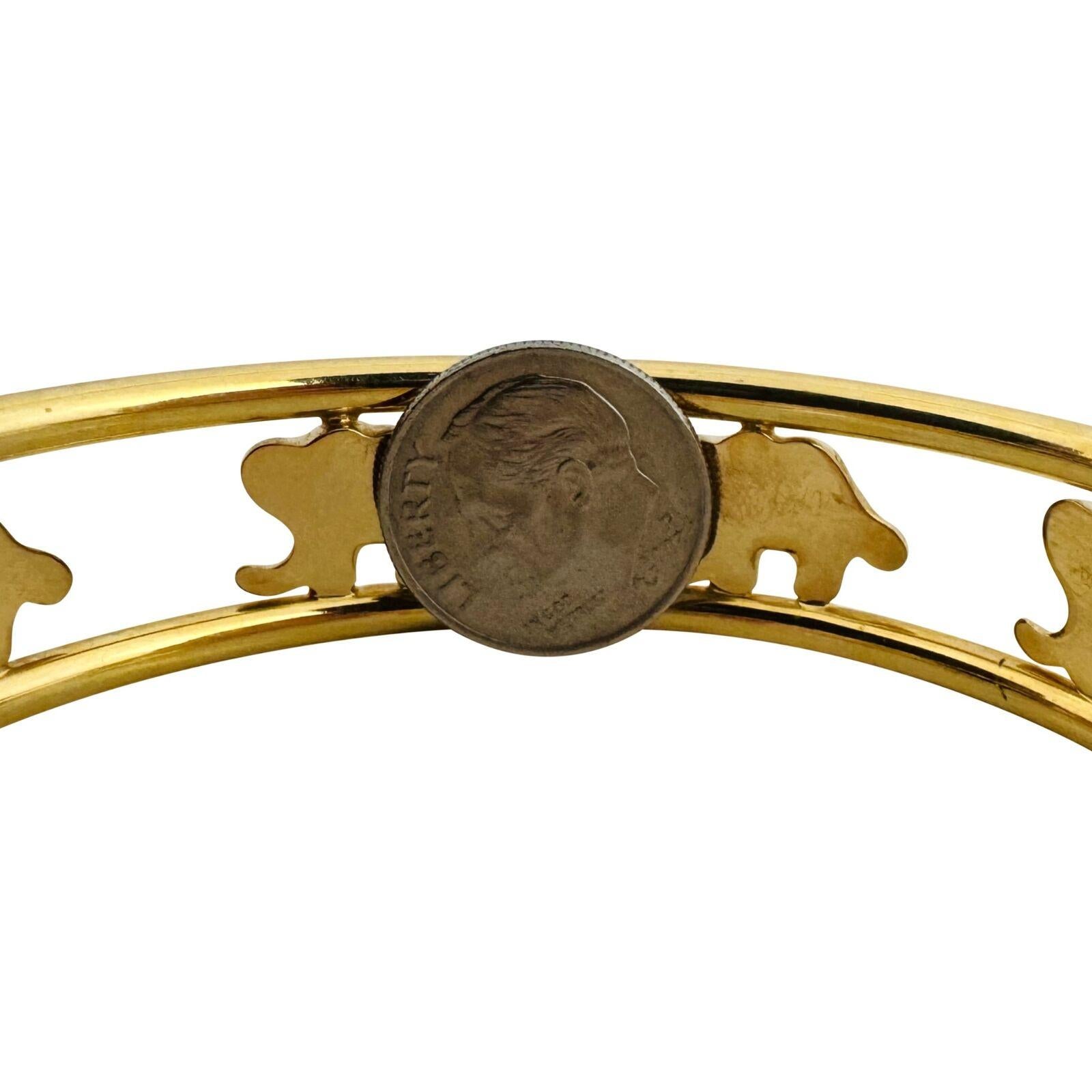 18 Karat Gelbgold Damen polierter Elefanten-Armreif für Damen oder Herren