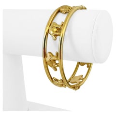 18 Karat Gelbgold Damen polierter Elefanten-Armreif