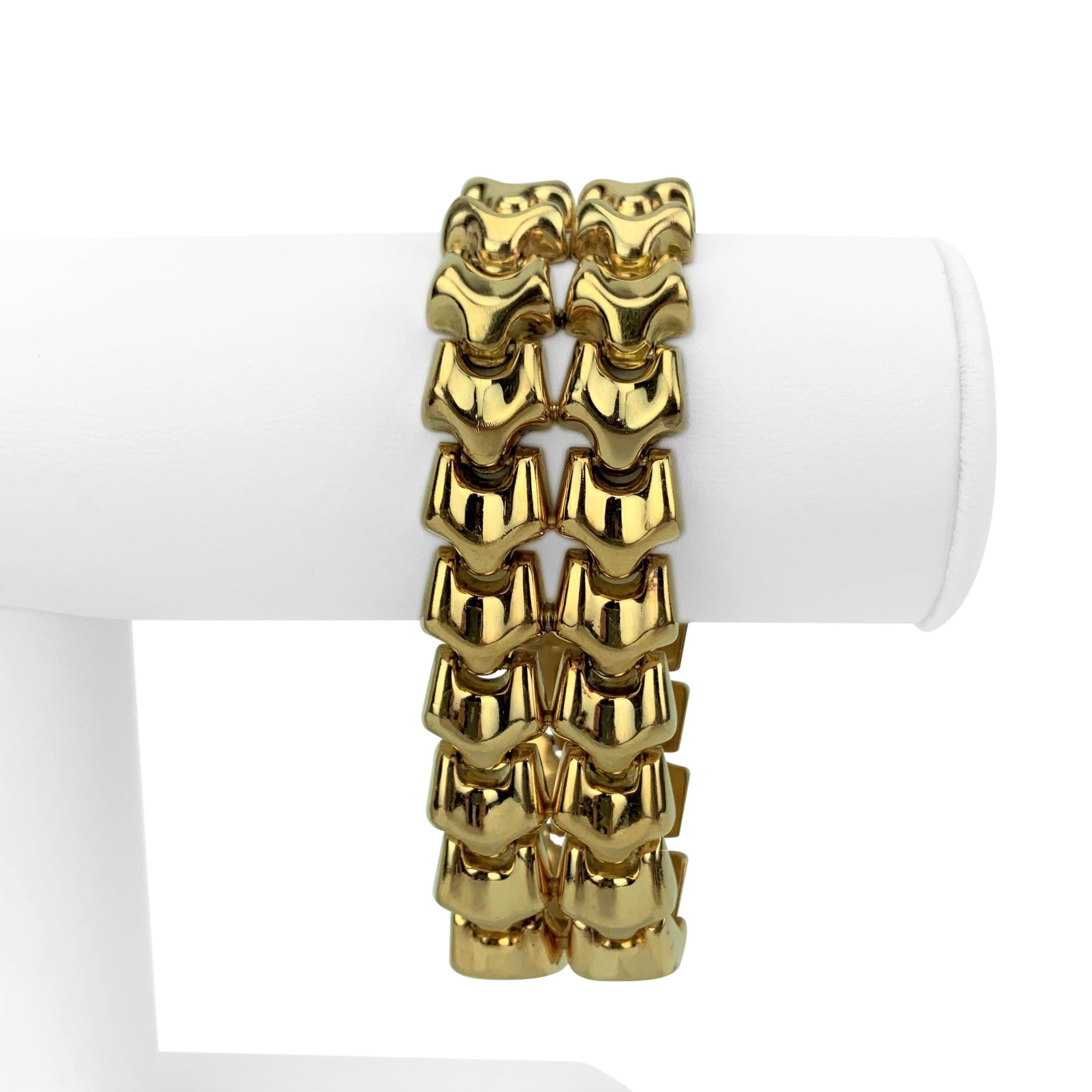 18k Yellow Gold 77.3g Ladies Polished Fancy Link Bracelet 7.5