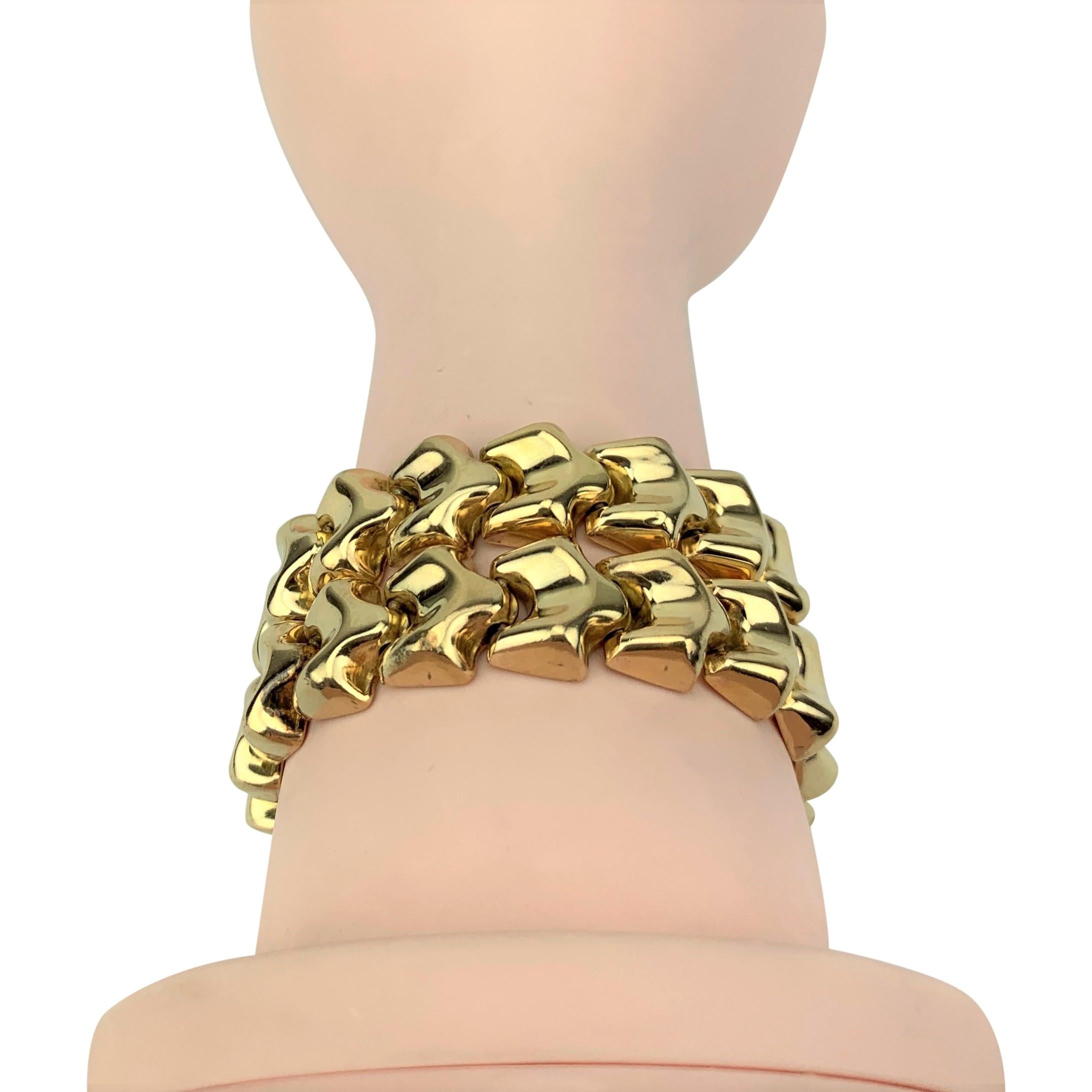 18 Karat Yellow Gold Ladies Polished Fancy Link Bracelet 3