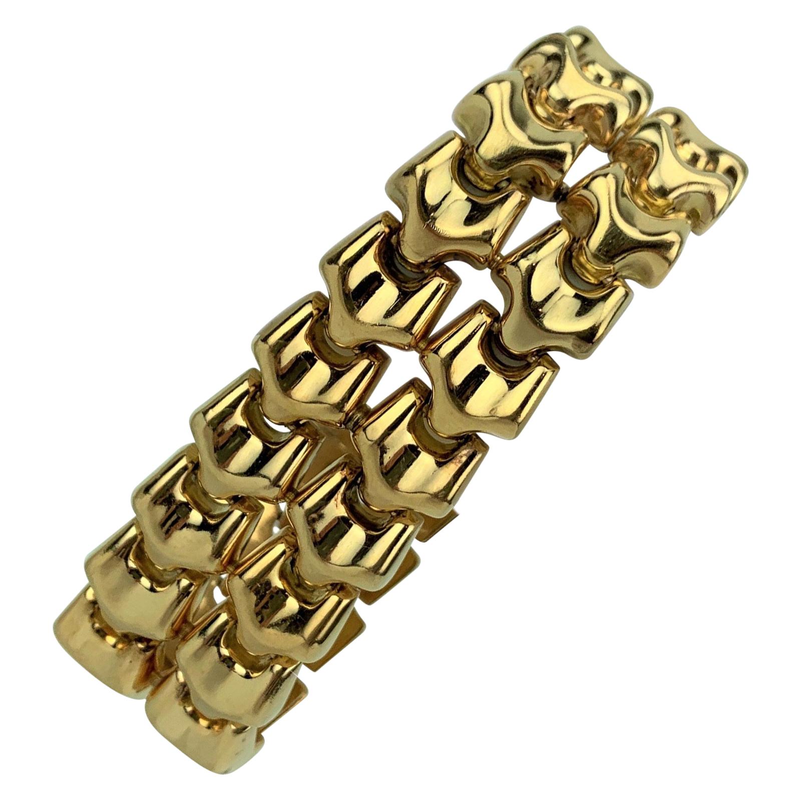 18 Karat Yellow Gold Ladies Polished Fancy Link Bracelet