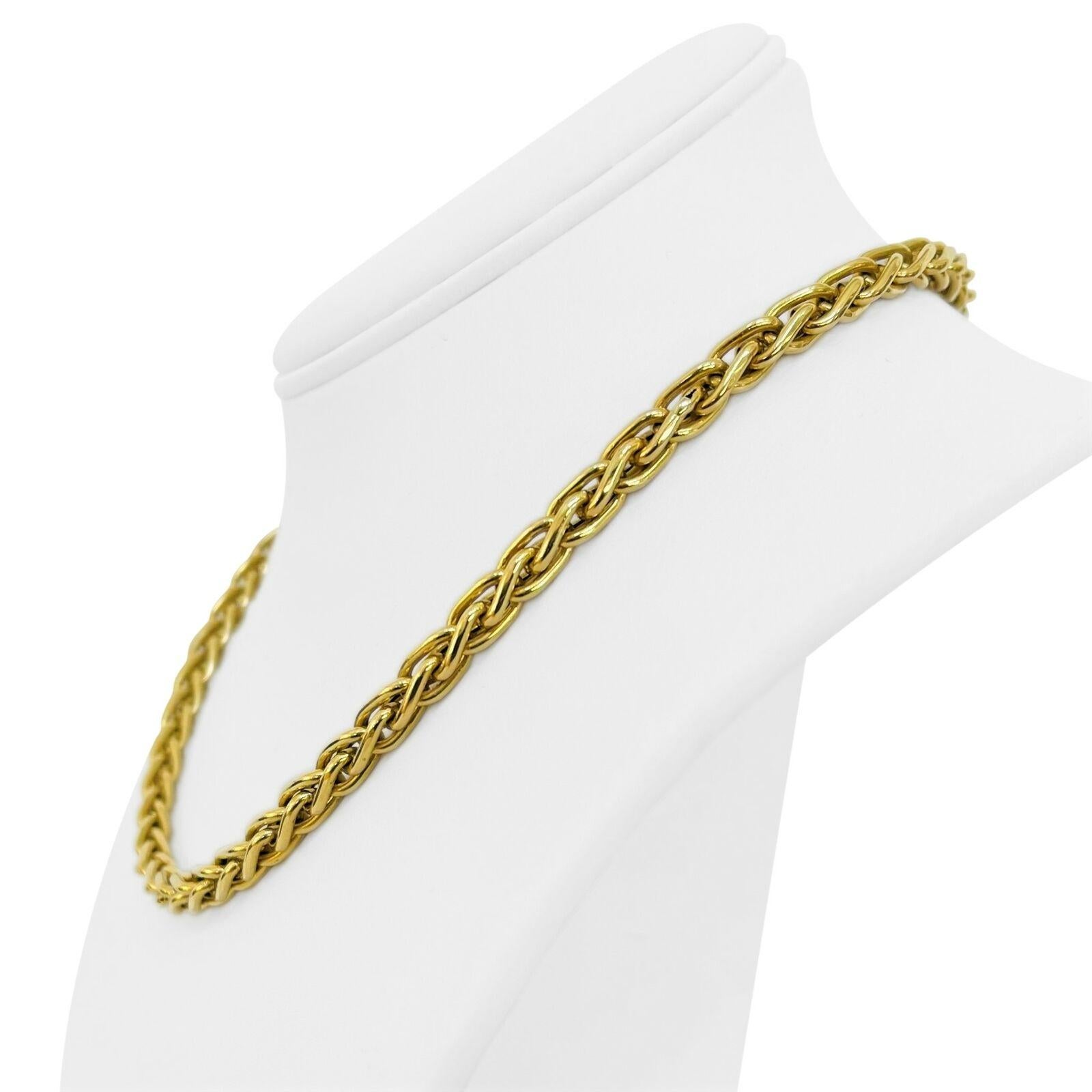 18k Yellow Gold 27.9g Ladies Polished 6mm Wheat Link Chain Necklace Italy 17