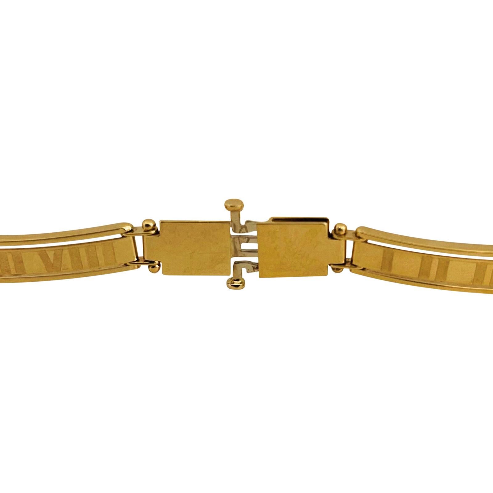 Women's 18 Karat Yellow Gold Ladies Roman Numeral Panel Link Bracelet Italy