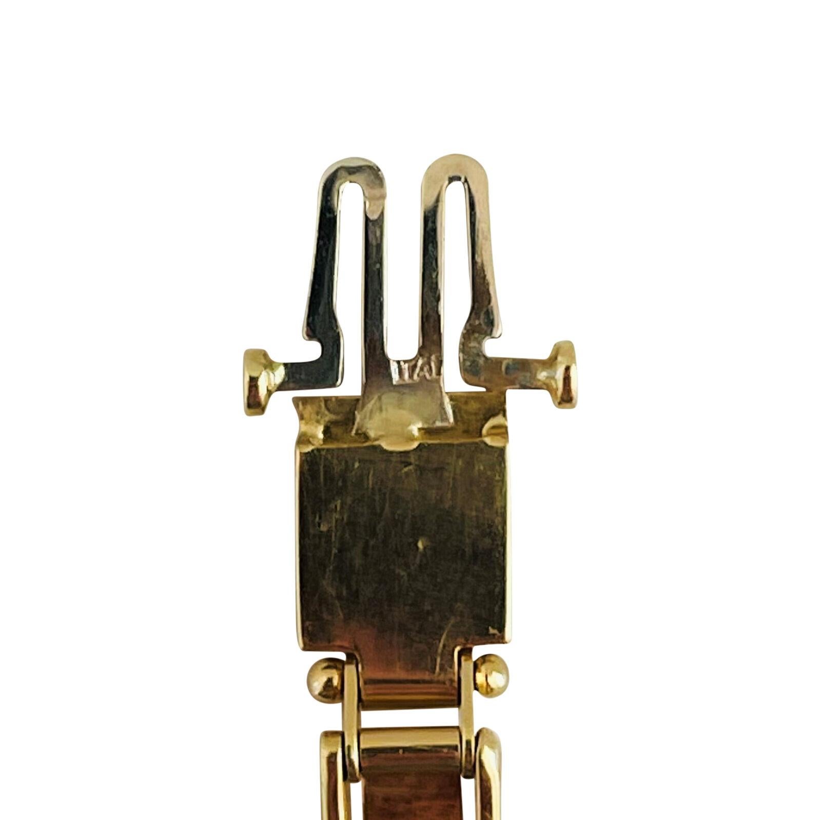 18 Karat Yellow Gold Ladies Roman Numeral Panel Link Bracelet Italy 1