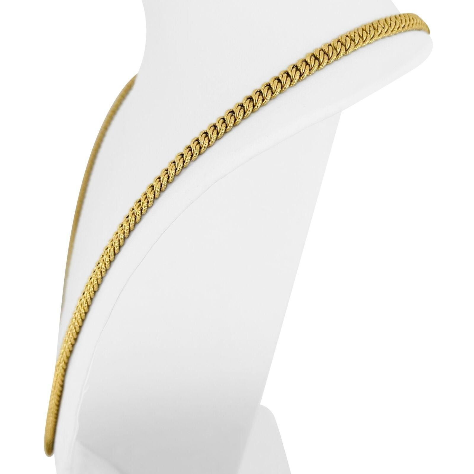 18k Yellow Gold 34.4g Ladies 7mm Textured Twisted Curb Link Necklace Italy 27.5